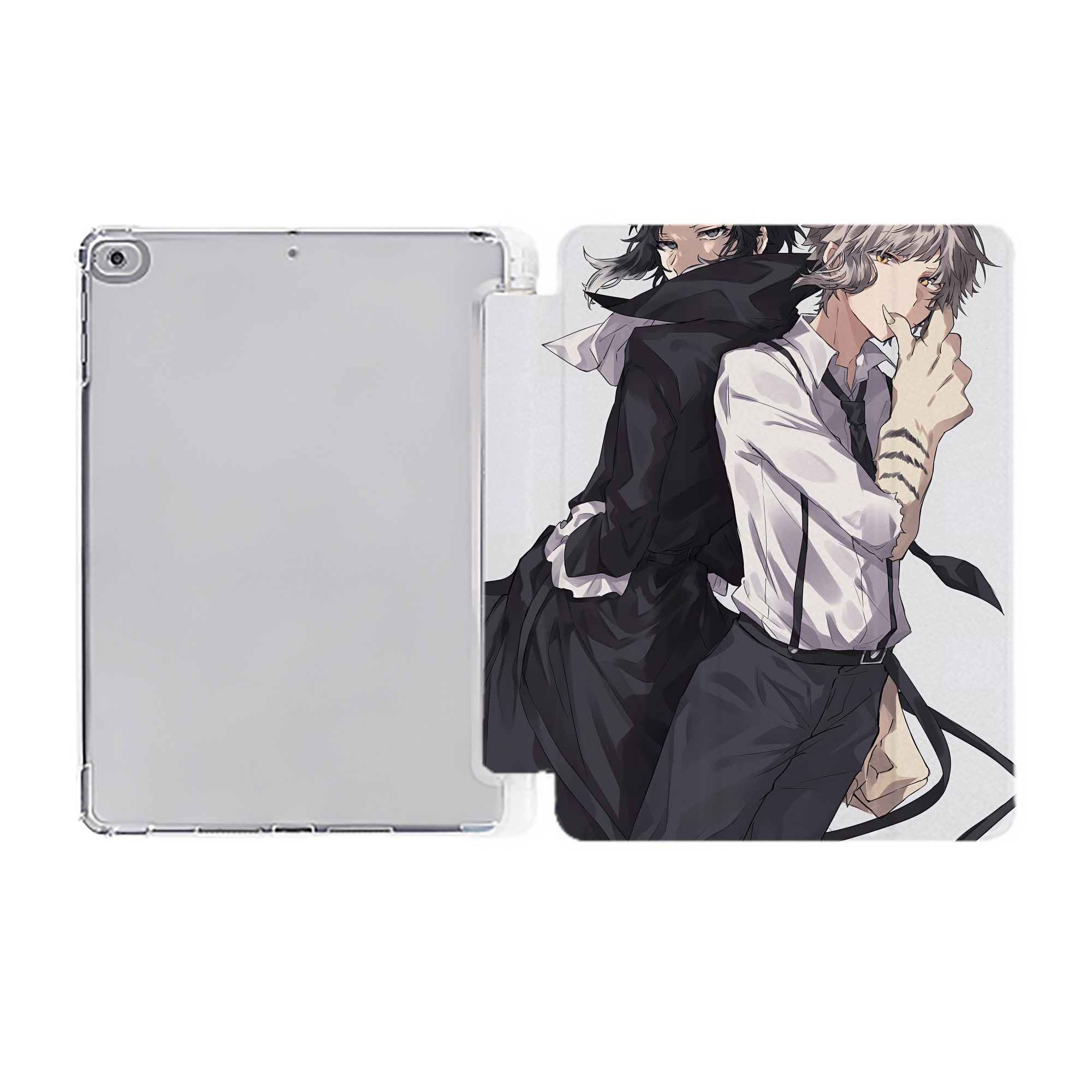 （画像用） 文豪ストレイドッグス Bungo Stray Dogs IPad ケース ペン収納付き 三つ折りスタンド PUレザー×シリコン 対応機種9.5/10.5/10.9インチ
